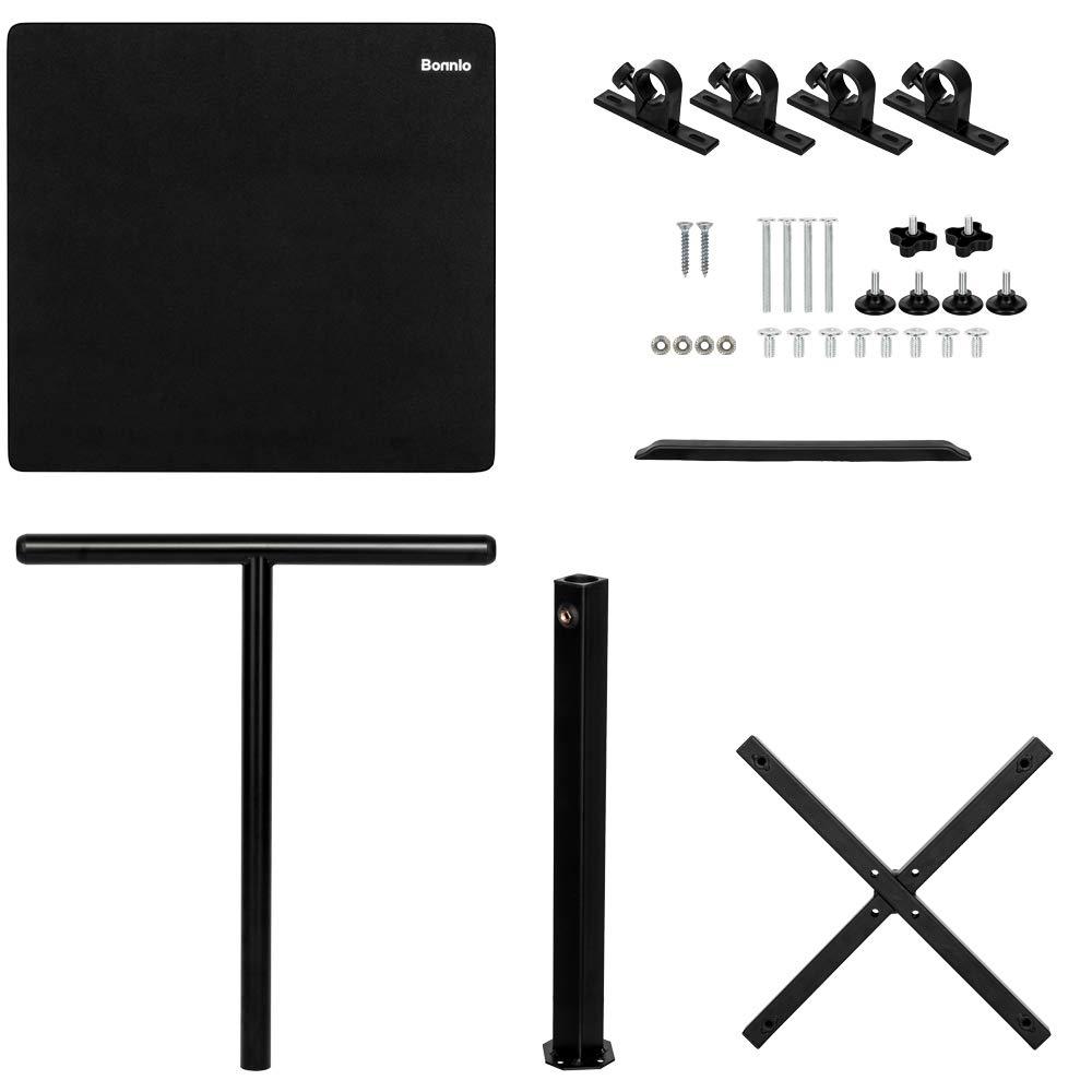 Bonnlo Classic Lectern Podium Stand, Height Adjustable Mobile Podium, Multi-Purpose Tabletop for Speech, Lecture, Church, Reading or Laptop Desk with Edge Stopper, Black