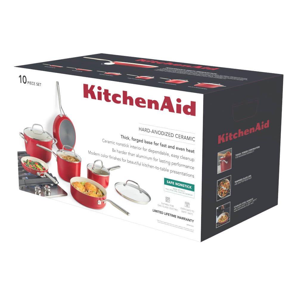 KitchenAid® KitchenAid Hard Anodized Ceramic Nonstick Cookware Pots and Pans Set, 10 Piece