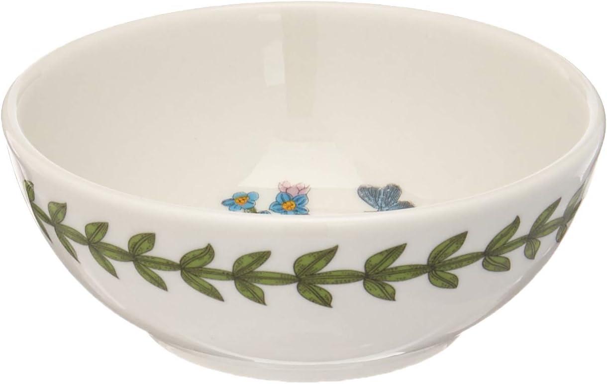 Portmeirion Botanic Garden 3.75 Inch Small Low Bowls, Set of 4 - Floral Motif, Fine Porcelain, Chip Resistant Glaze, Dishwasher, Microwave, Oven Safe