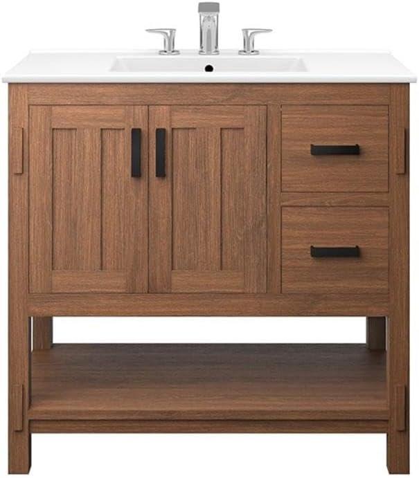 Modway Ashlyn 36'' Free Standing Single Bathroom Vanity with Ceramic Top