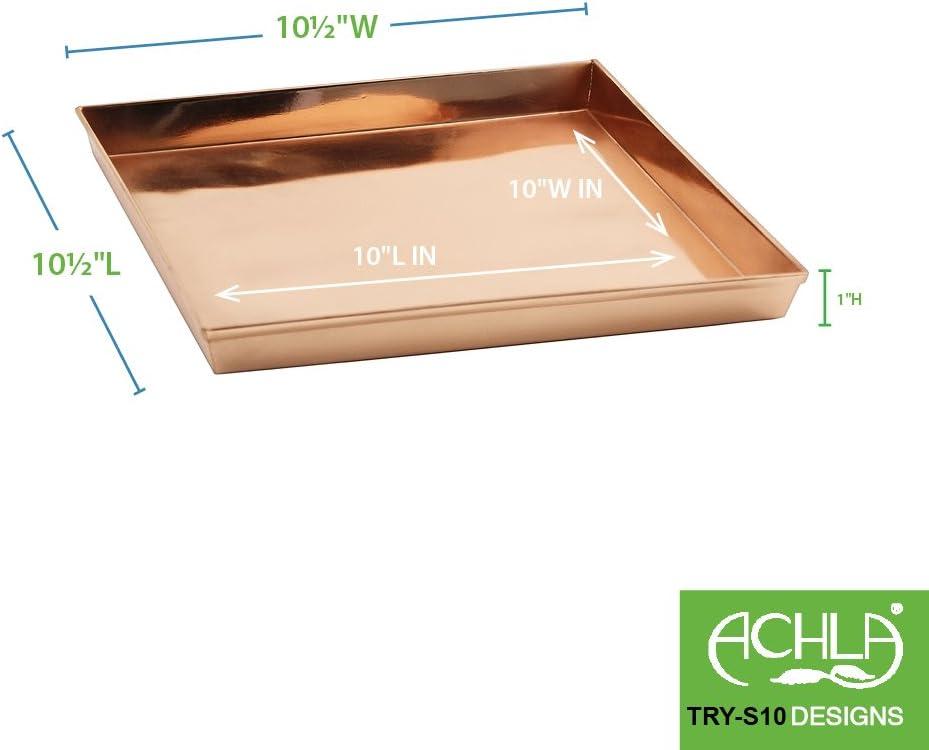 Square Copper Plated Stainless Steel Decorative Tray