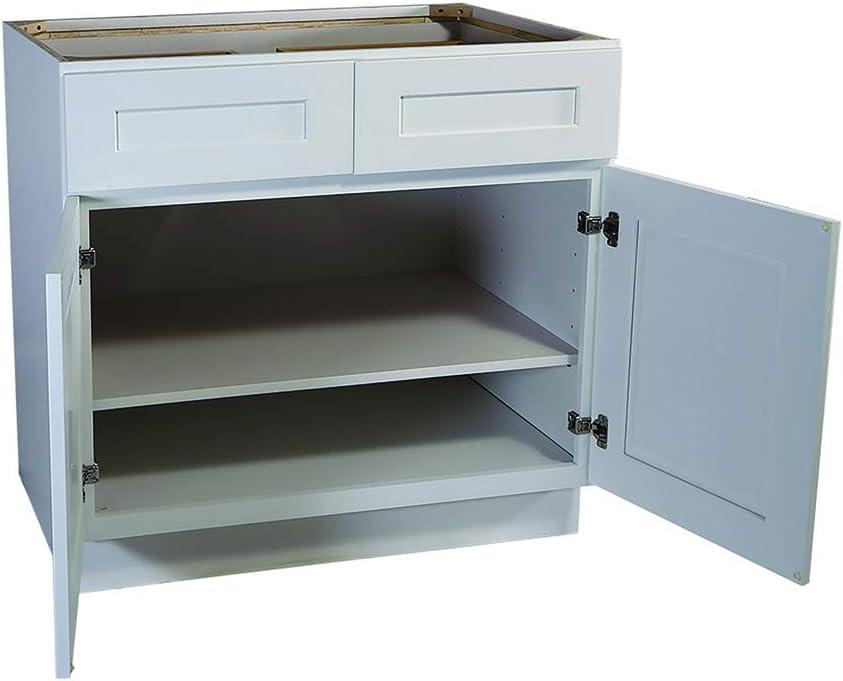 Design House 613208 Brookings Fully Assembled Shaker Style Base Kitchen Cabinet 36x34.5x24, White