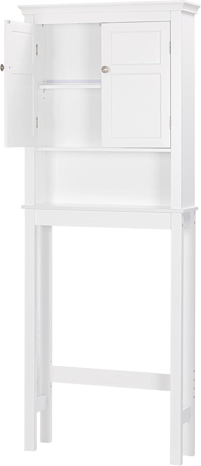 White Adjustable Over-the-Toilet Storage Cabinet with Shelves