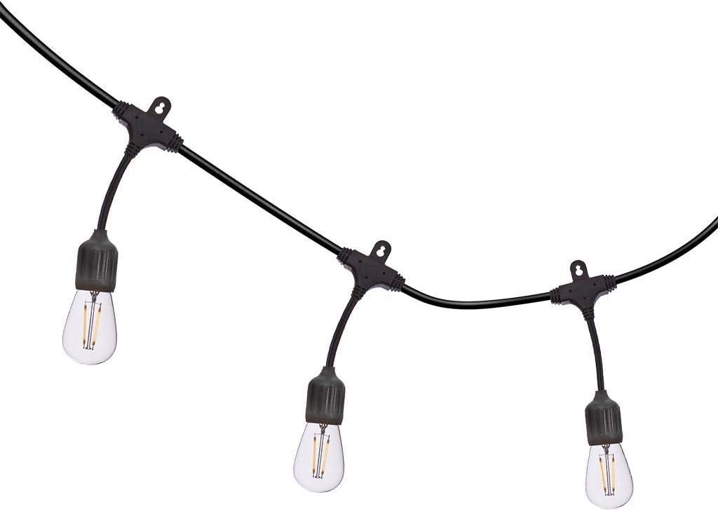 48-Foot Black Edison LED Outdoor String Lights