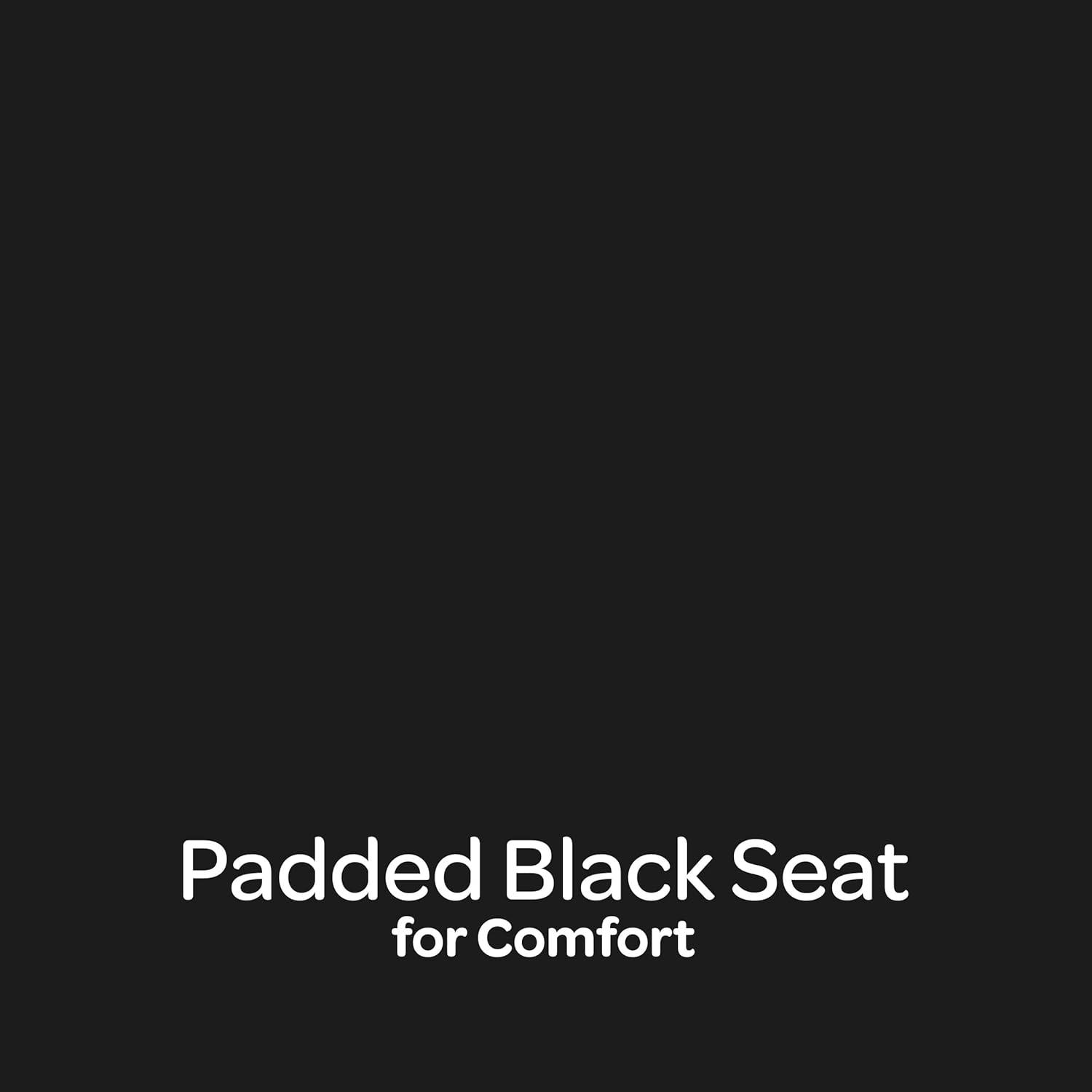 Trademark Home Set of 2 Heavy-Duty 18-Inch Folding Stools with Padded Seats, Black