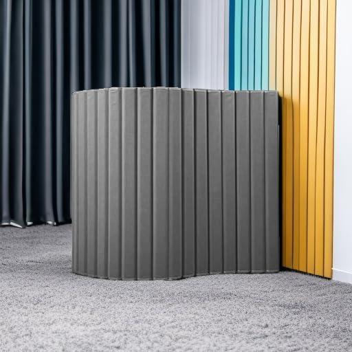 Gray Acoustical Folding Partition Wall with Magnetic Connectors