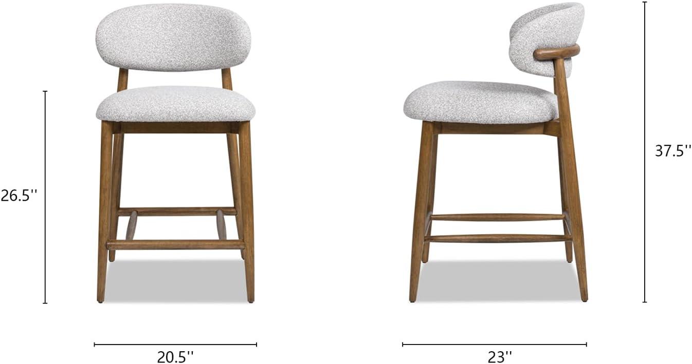 Jennifer Taylor Home Locke 26.5" Modern Upholstered Counter Stool with Wood Frame