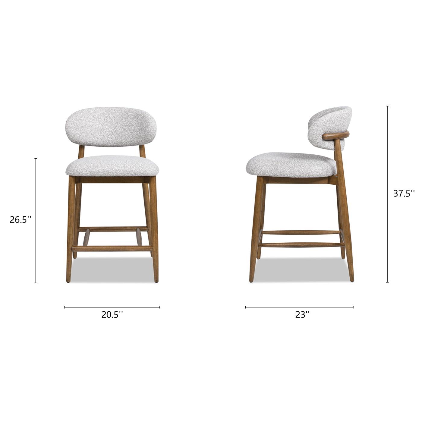 Jennifer Taylor Home Locke 26.5" Modern Upholstered Counter Stool with Wood Frame