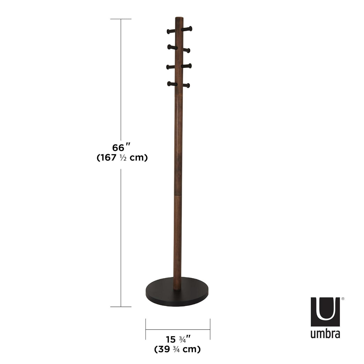 Pillar 8 - Hook Freestanding Solid Wood Coat Rack