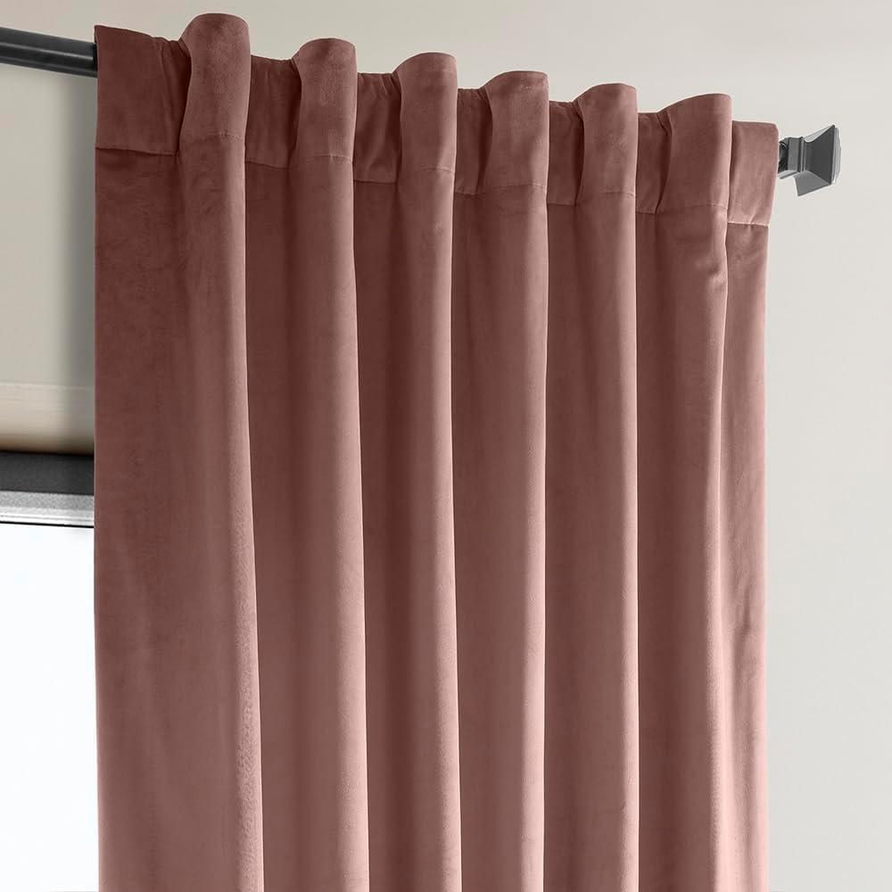 Wild Rose Velvet Room-Darkening Curtain Panel 84"