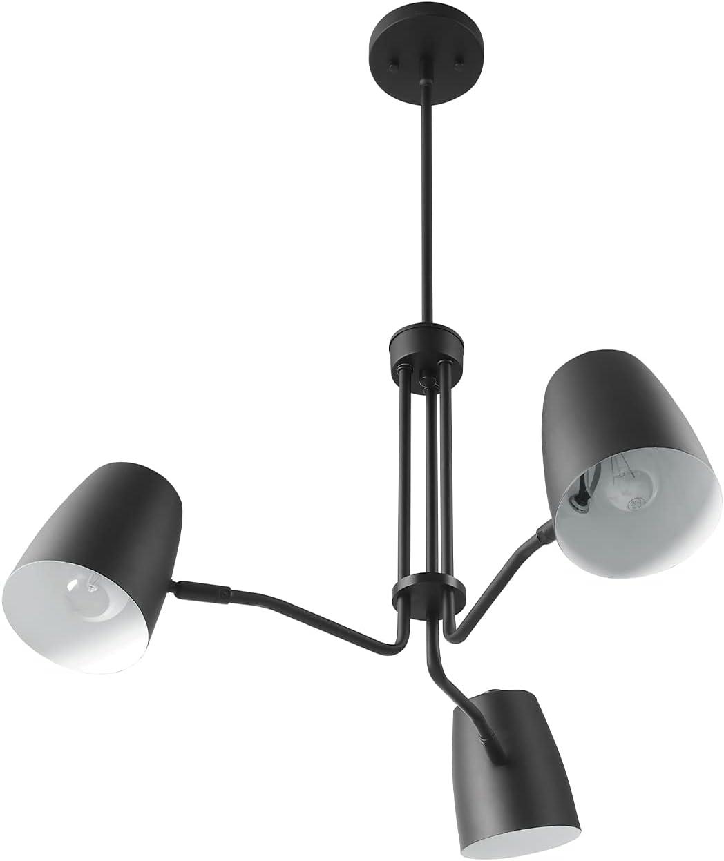 Logan Matte Black 3-Light Geometric Chandelier