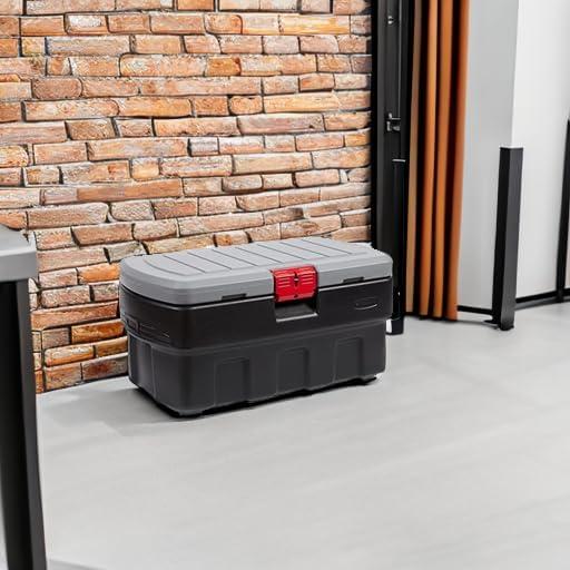 Rubbermaid Rubbermaid 35 Gal Action Packer Heavy Duty Storage Tote with Lockable Lid