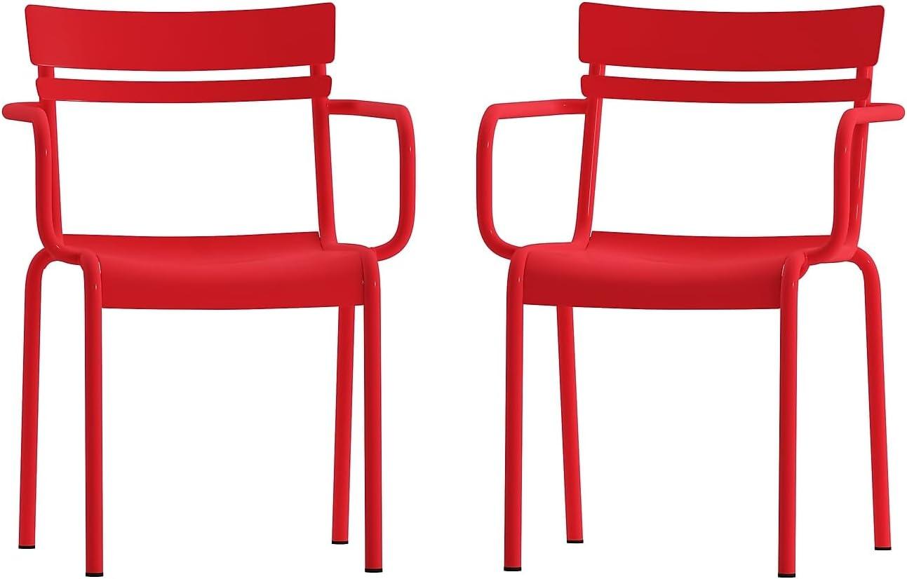 Nash Red Steel Indoor-Outdoor Stackable Dining Chairs, Set of 2