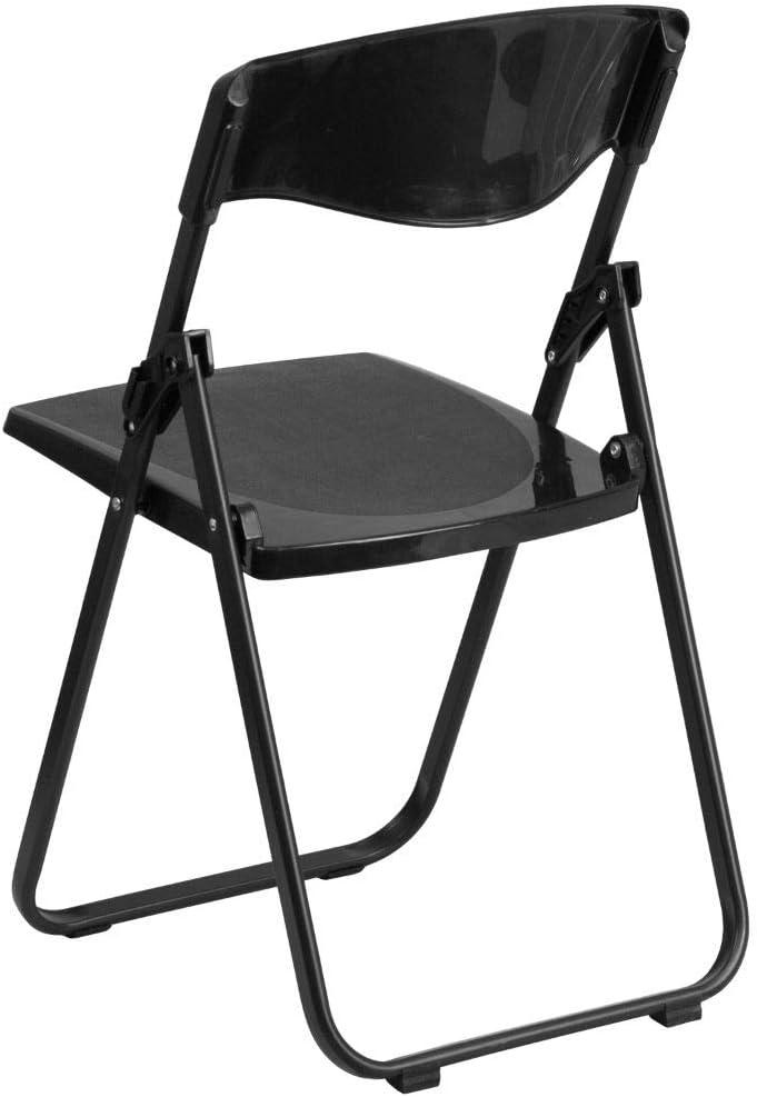 Set of 2 Contemporary Black Metal Armless Reception Chairs