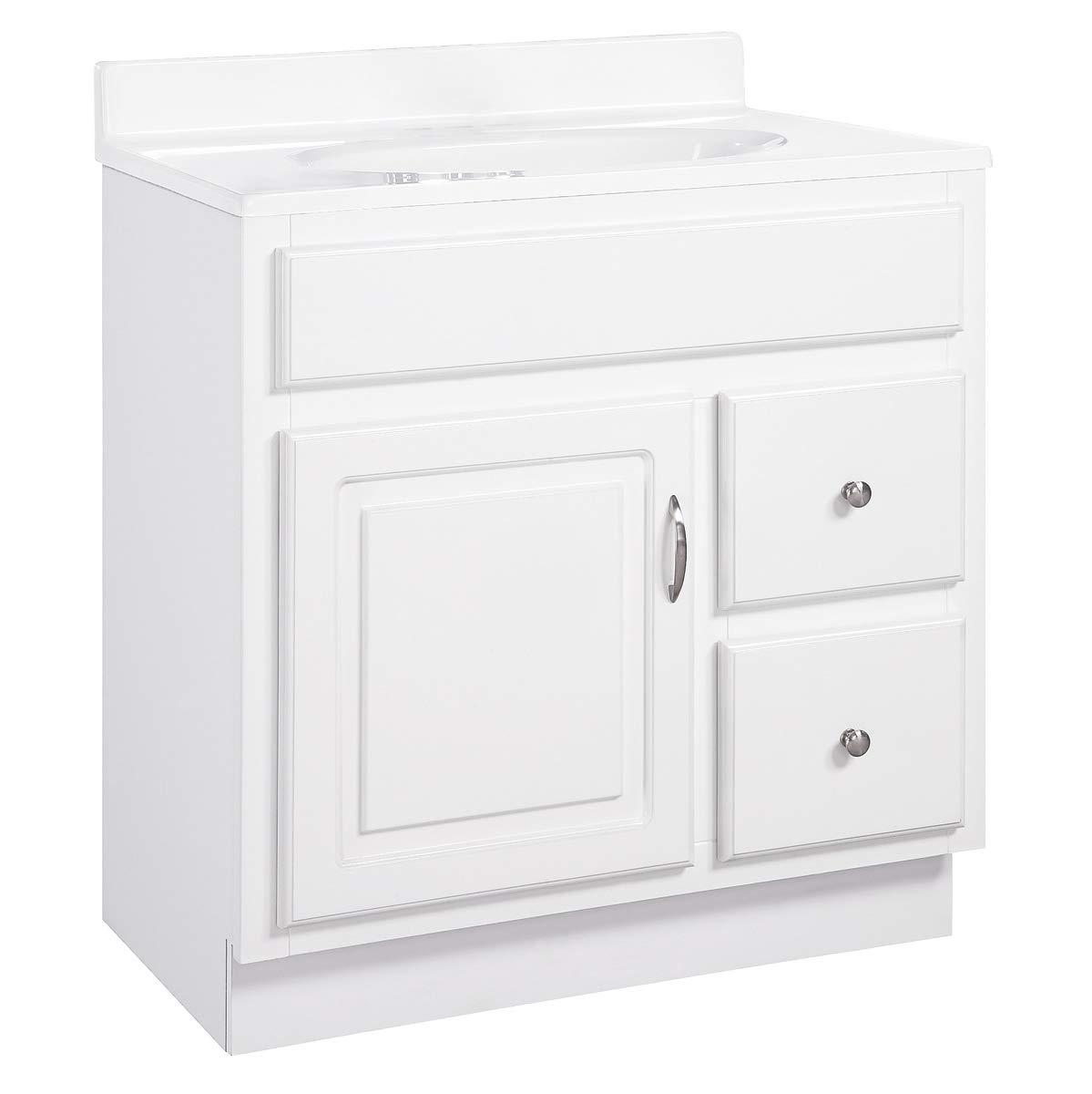 Design House Concord Bathroom Vanity Without Top in White, Unassembled, 30-inch