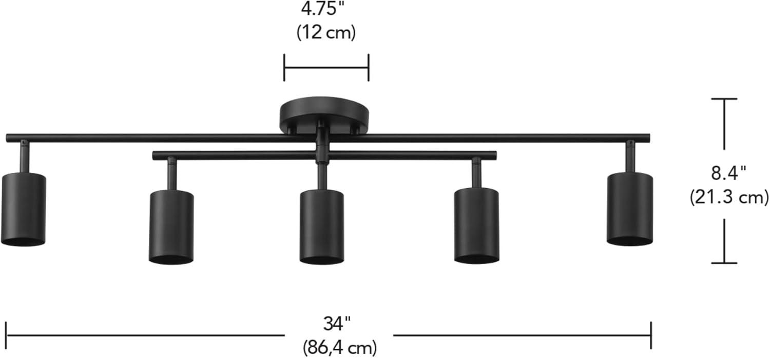 Matte Black 5-Light Swivel Track Ceiling Light