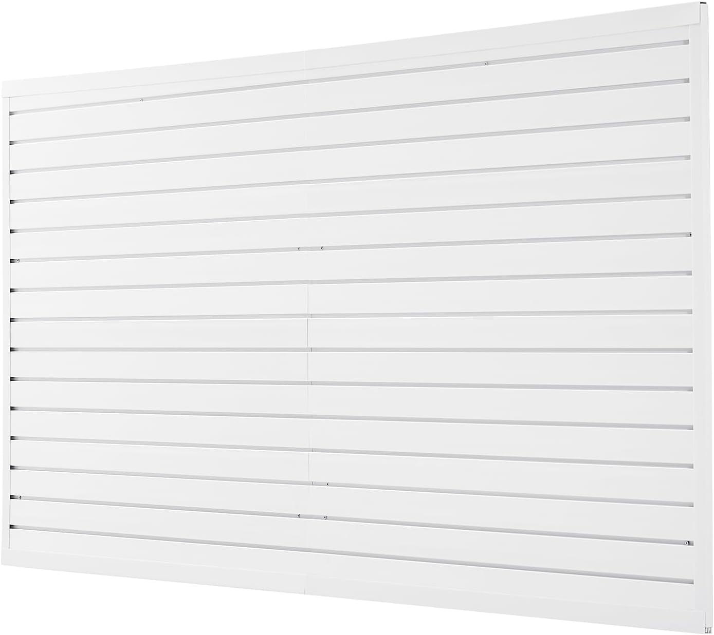 VEVOR Slat Wall Paneling, 8 x 4 ft, PVC Garage Slatwall without Accessories, White Slat Wall Easy-to-Install Adjustable Slatwall Panel with Coupling Structure & DIY Cutting, Fits for Storage & Display