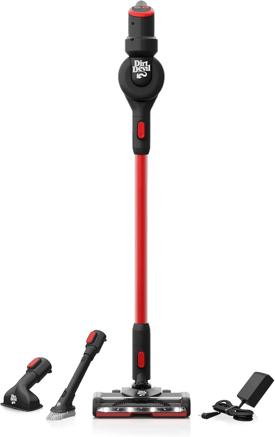 Dirt Devil Black and Red Cordless Stick Vacuum with Tools