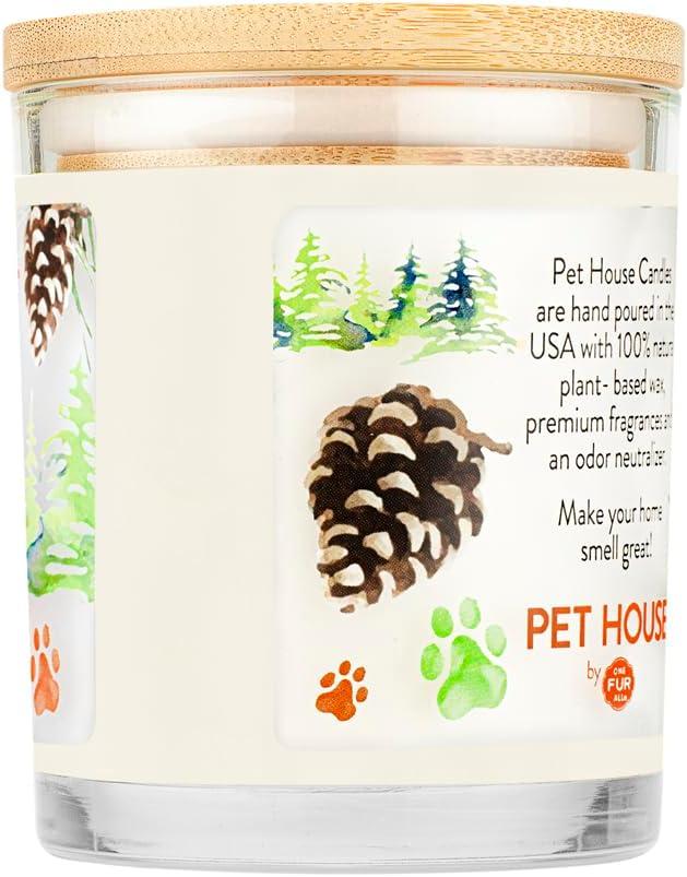 One Fur All Pet House Candle - Evergreen Forest - 100% Plant-Based Wax Candle - Pet Odor Eliminator for Home - Non-Toxic & Eco-Friendly Air Freshening Scented Candles