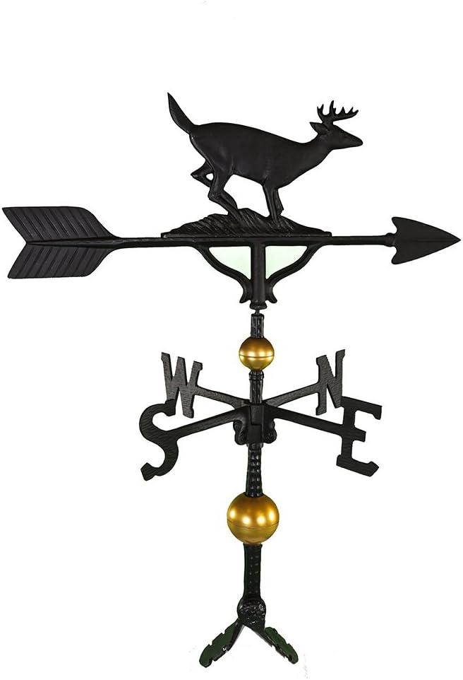 32-Inch Black and Gold Aluminum Buck Weathervane