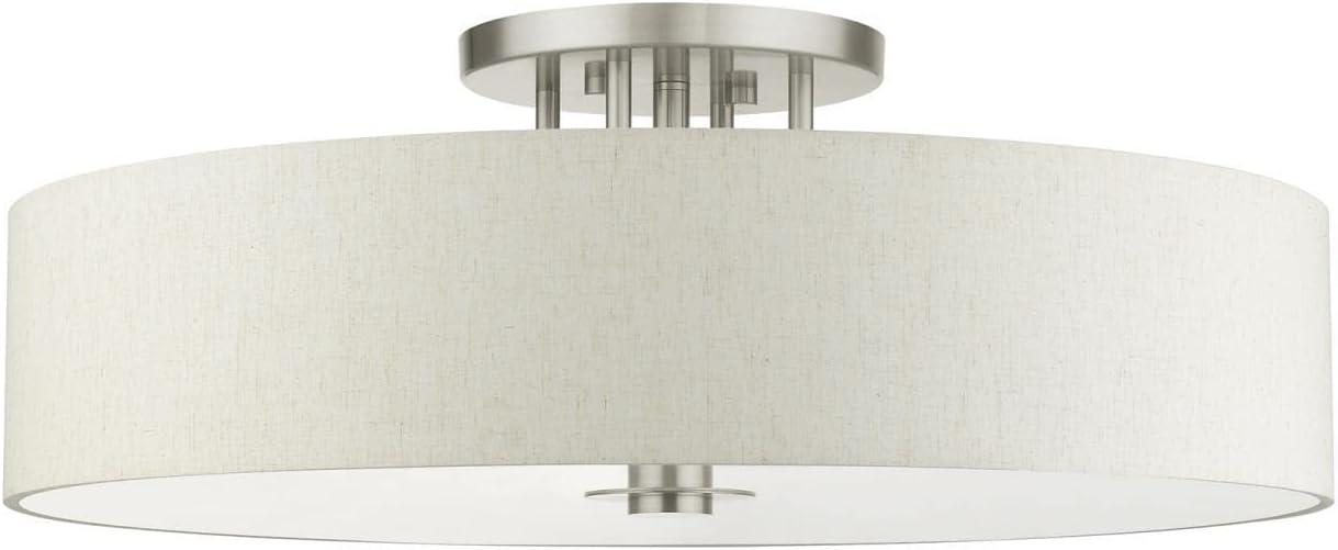 Livex Lighting Meridian 6 - Light Semi-Flush Mount in  Brushed Nickel