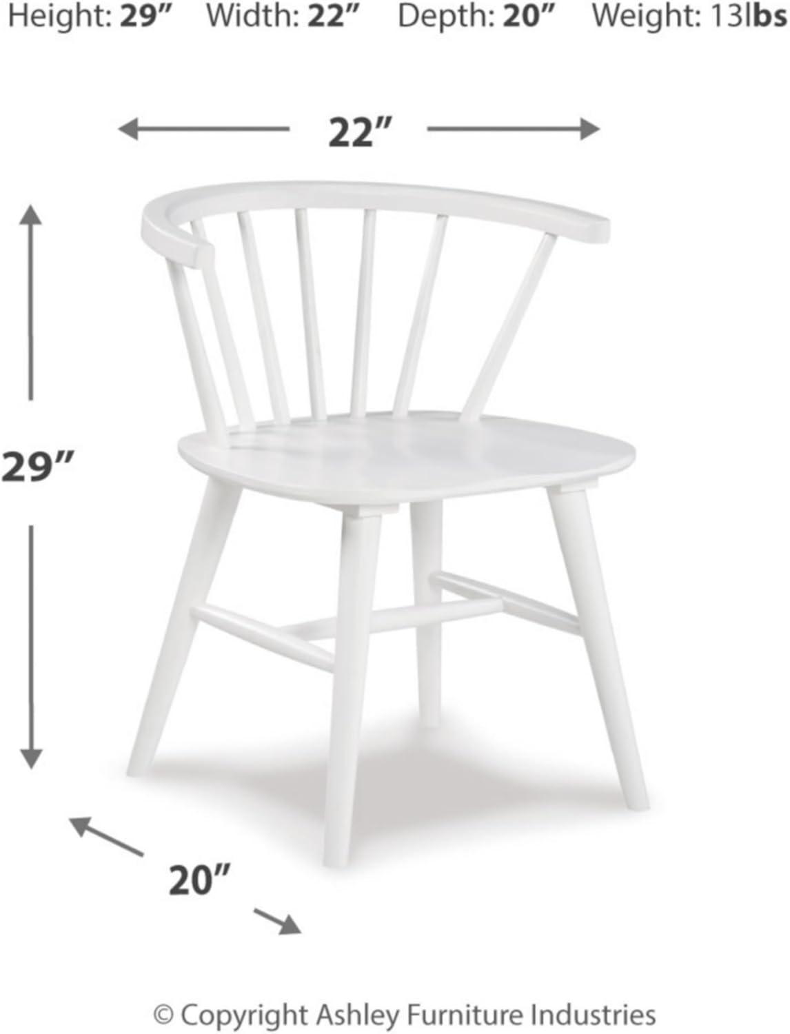 White Wood Spindle Back Dining Side Chair Set