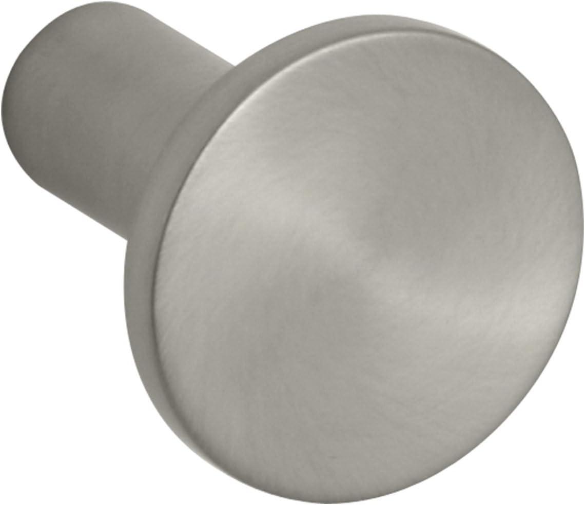 Purist Contemporary Round Cabinet Knob in Vibrant Brushed Nickel