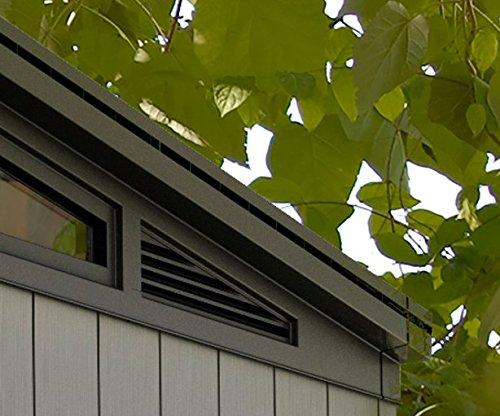 Keter Keter Artisan 7x7 ft. Modern Durable Resin Outdoor Storage Shed With Floor and Double Doors for Garden Patio Furniture and Tools, Grey