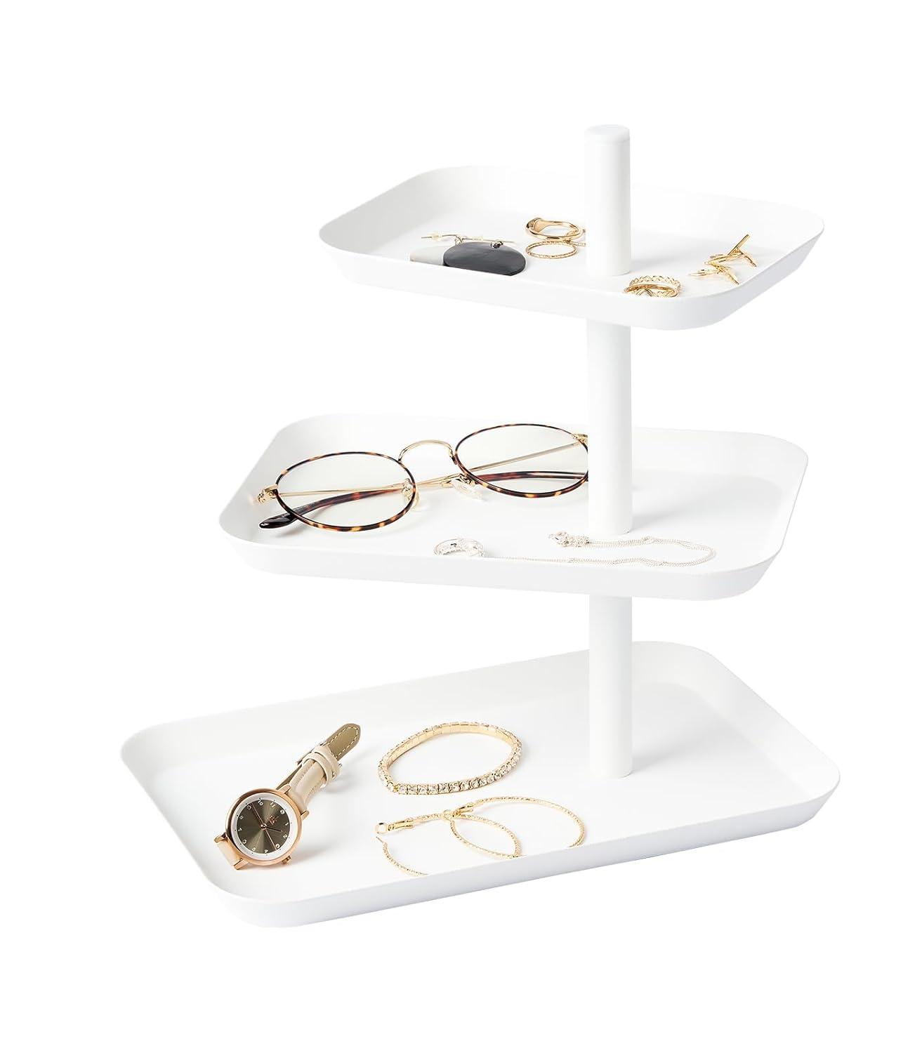 Yamazaki Home 3-Tier Accessory Tray - Jewelry Holder & Storage Organizer, Steel