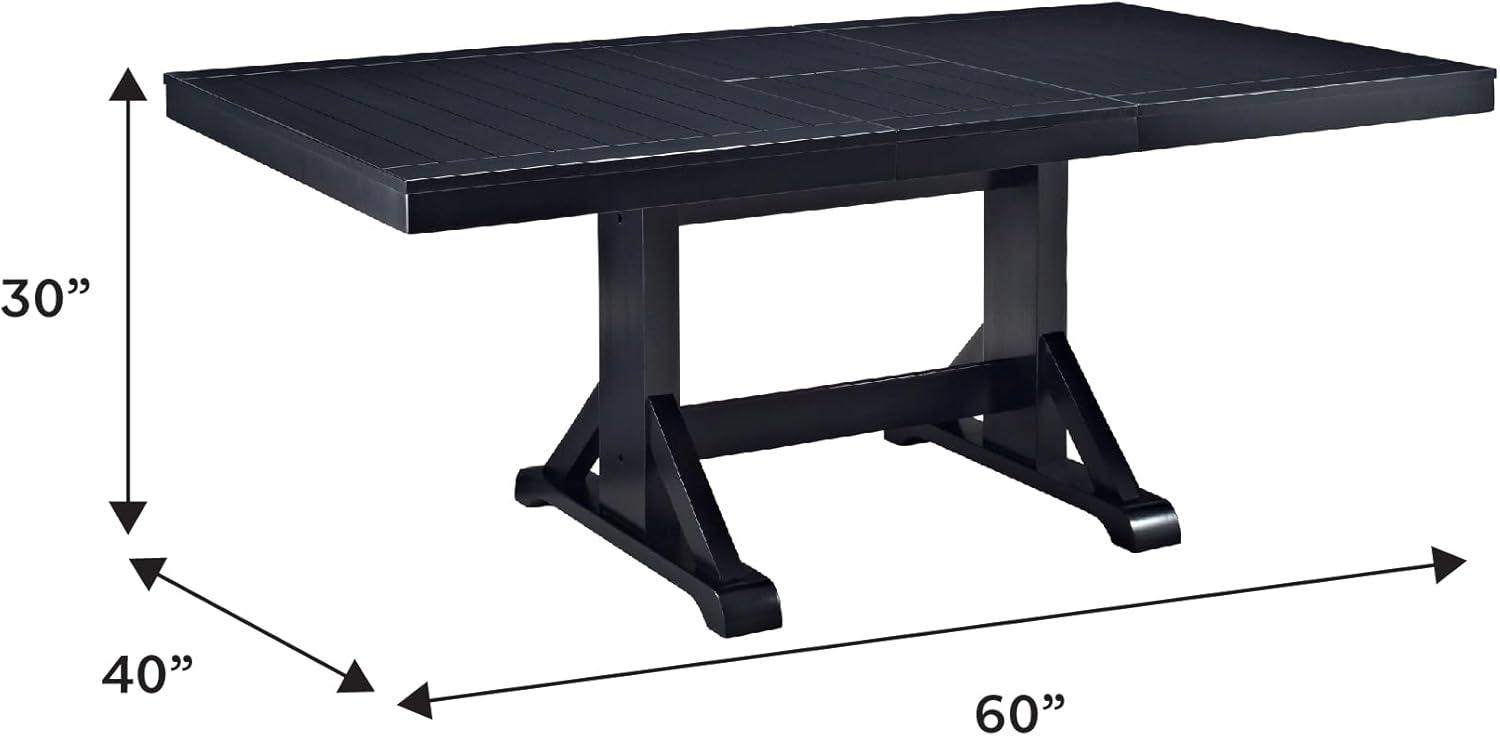 Walker Edison Modern Farmhouse Expandable Dining Table - Antique Black