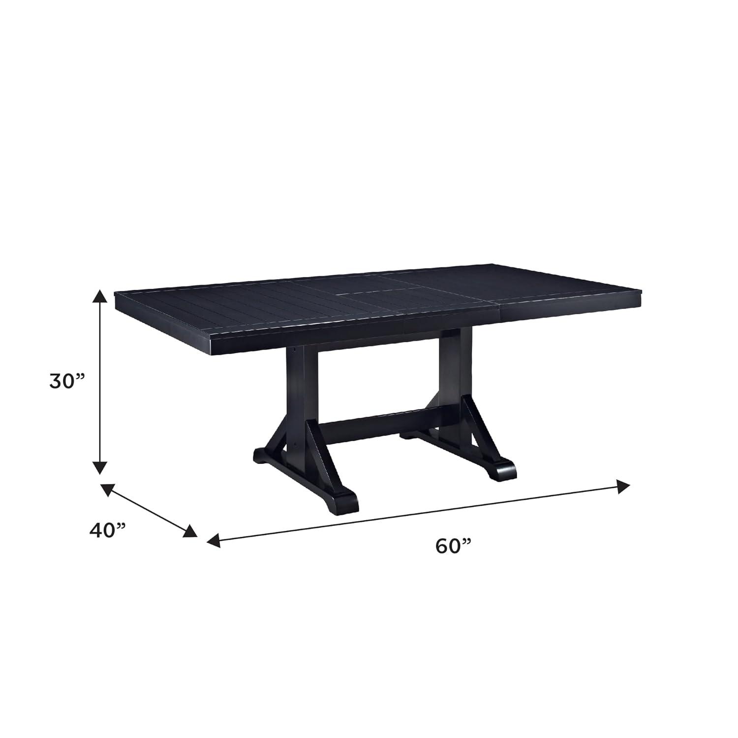 Walker Edison Modern Farmhouse Expandable Dining Table - Antique Black