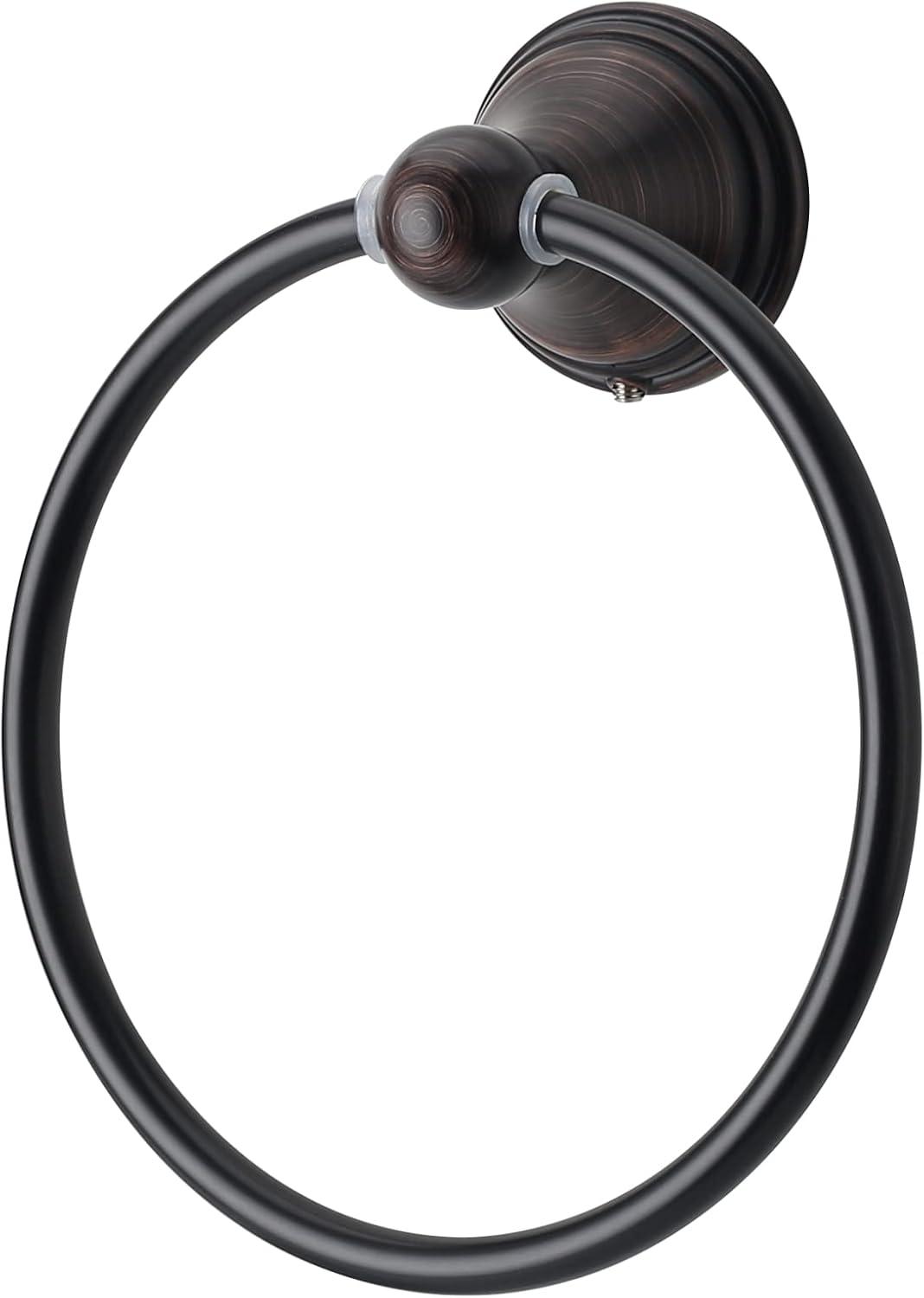 Oil Rubbed Bronze Wall-Mounted Round Towel Ring