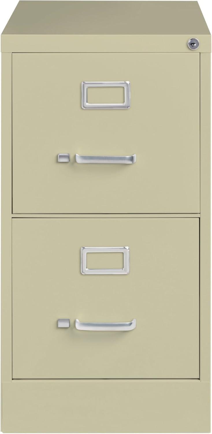 Lorell® 2-Drawer Vertical File, w/ Lock, 15"x25"x28-3/8", Putty (LLR60655)