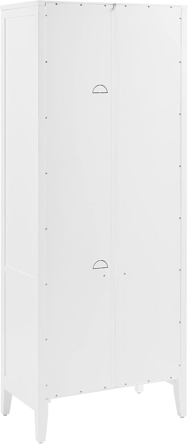 Crosley Genevieve Storage Pantry White: Modern Farmhouse Design, 2 Doors, 2 Drawers, Adjustable Shelves