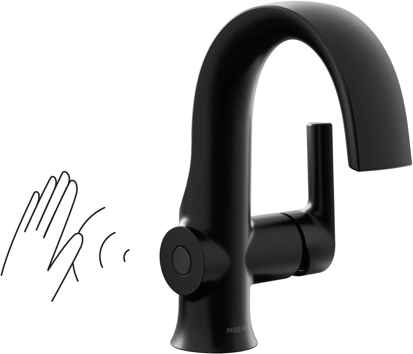 Moen Doux Motionsense Wave Touchless Single Handle Bathroom Sink Faucet with Drain Assembly