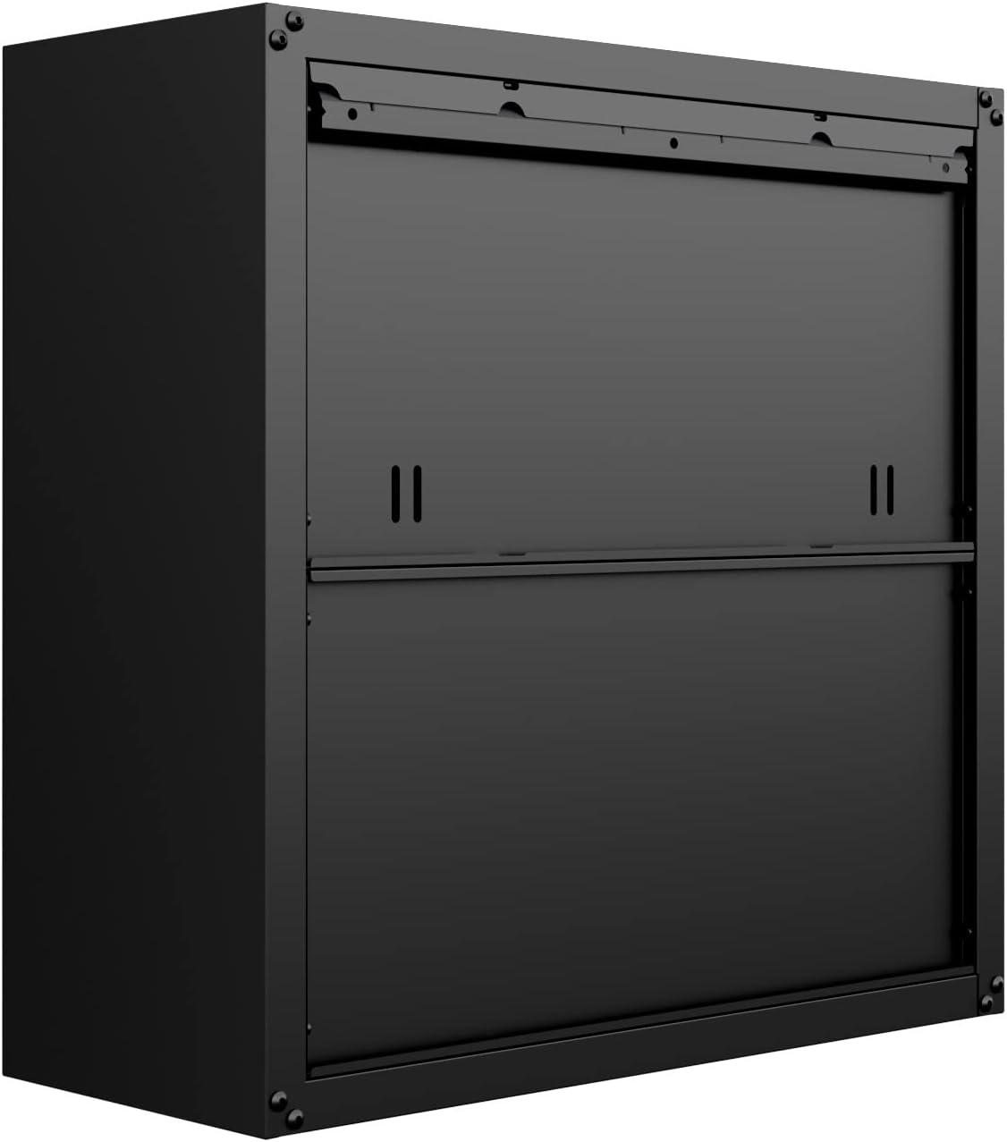 Manhattan Comfort Floating Metal Garage Cabinet Charcoal, Gray