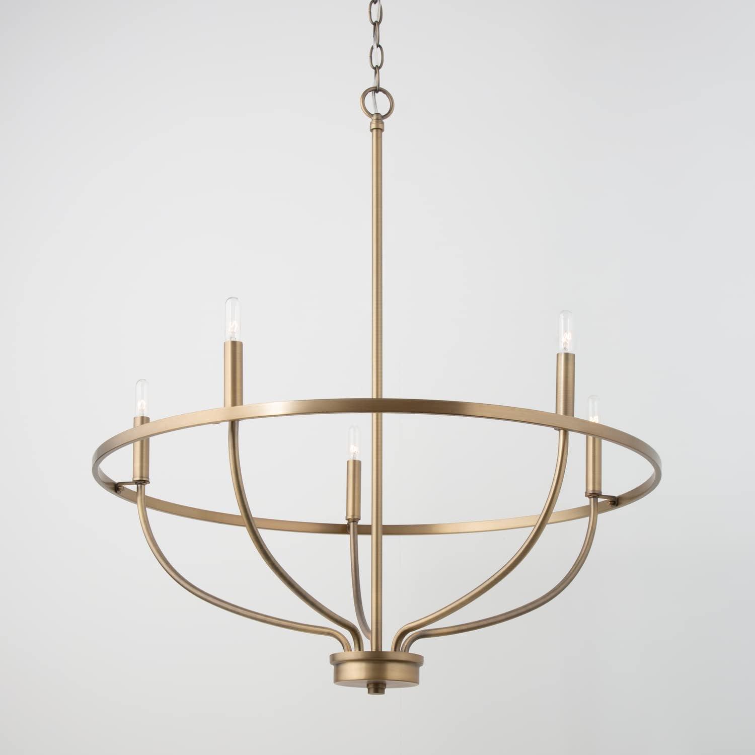 Capital Lighting 428551 Greyson 5 Light 29" Wide Taper Candle Chandelier - Brass