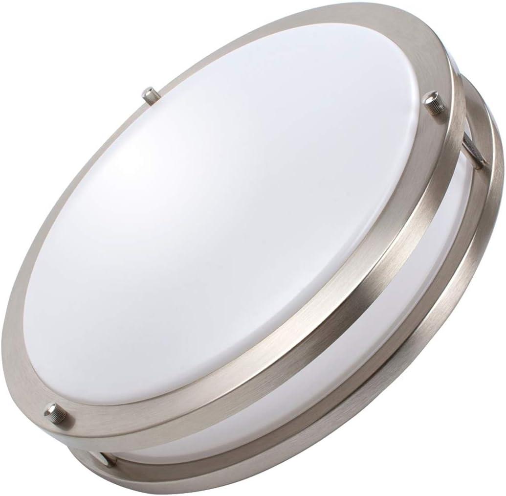 13-Inch Brushed Nickel LED Flush Mount Ceiling Light