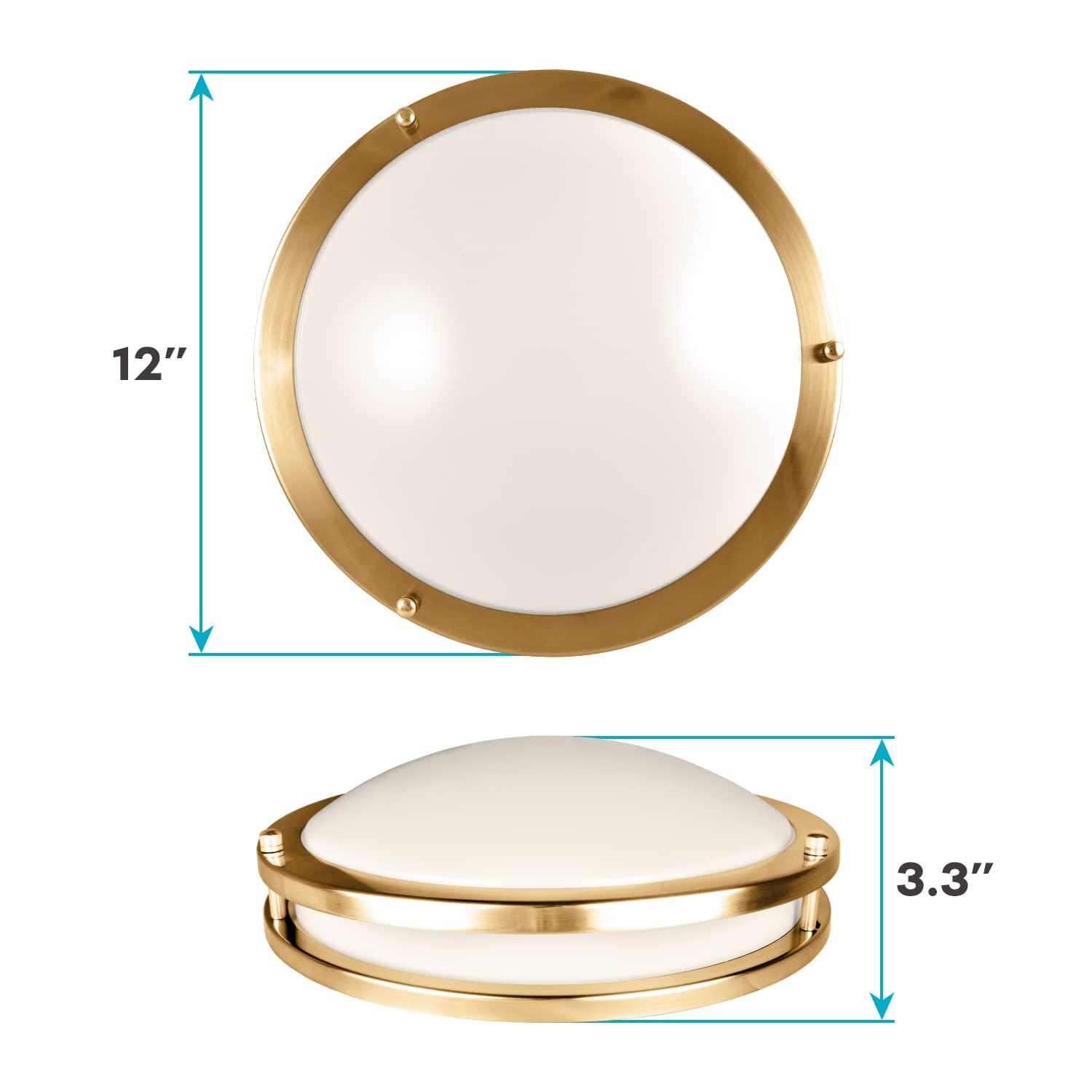 Luxrite 12 inch LED Flush Mount Ceiling Light, 5 Color Selectable 2700K-5000K, Dimmable, 14W, 1120 Lumens, ETL Listed, Matte Black