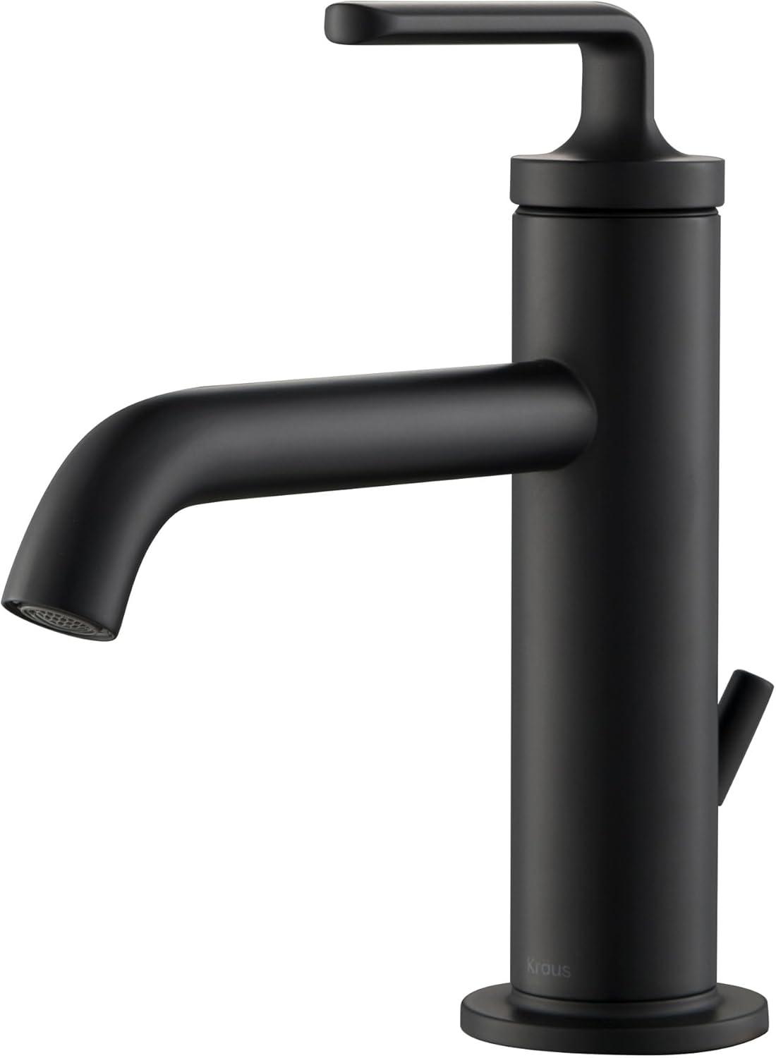 KRAUS Ramus Single Handle Bathroom Sink Faucet with Lift Rod Drain