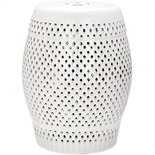 Safavieh Diamond Ceramic Garden Stool in Cream