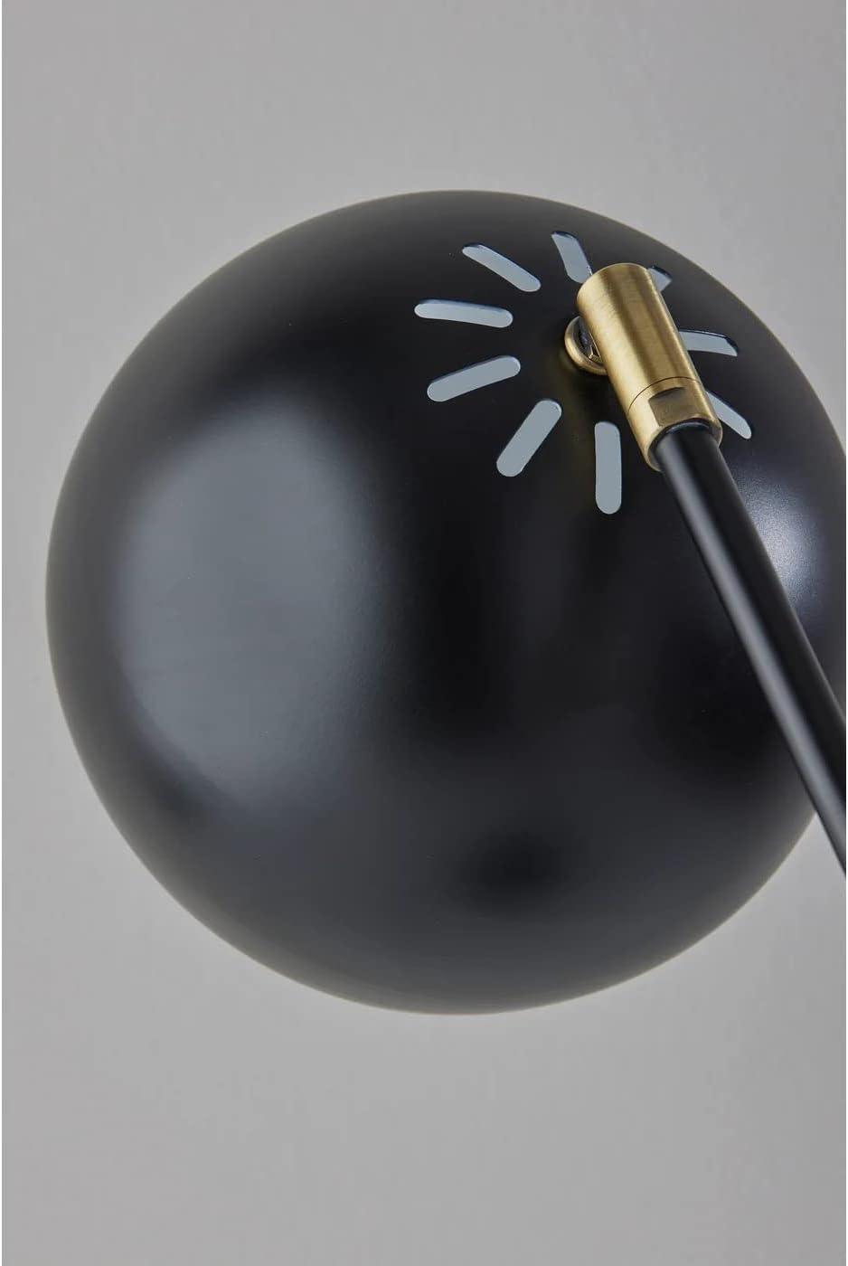 Adjustable Mid-Century Modern Black and Brass Desk Lamp