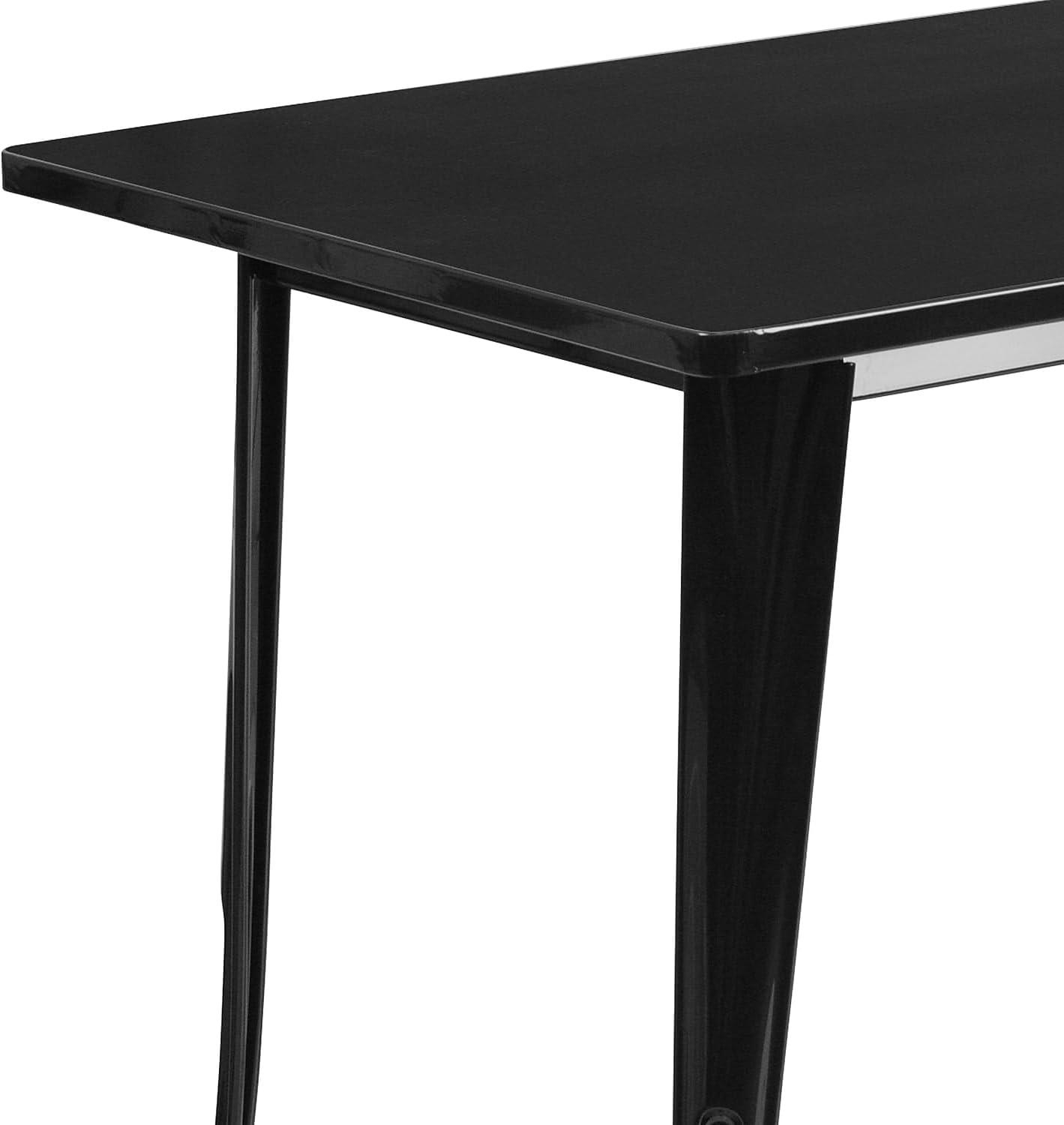 Flash Furniture Commercial Grade 31.5" x 63" Rectangular Orange Metal Indoor-Outdoor Table