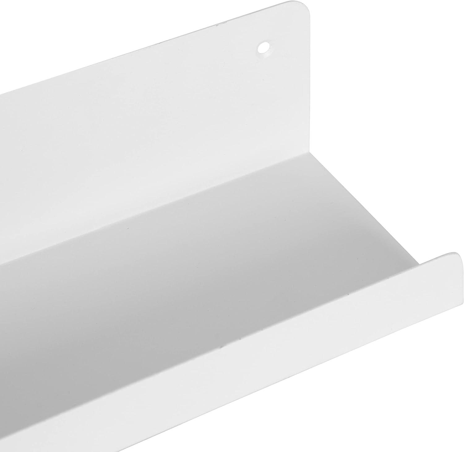 Kate & Laurel All Things Decor 36" x 5" Mezzo Modern Metal Ledge Shelf White: Wall Mounted, Includes Hardware