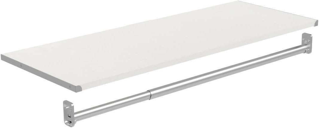 White Modular Closet Shelf and Hang Rod Kit