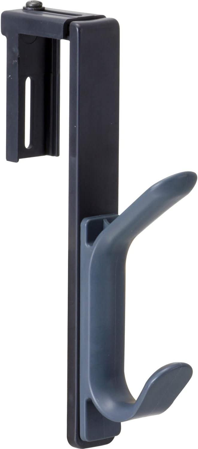 Black Adjustable Wall Mount Double-Hook Coat Rack