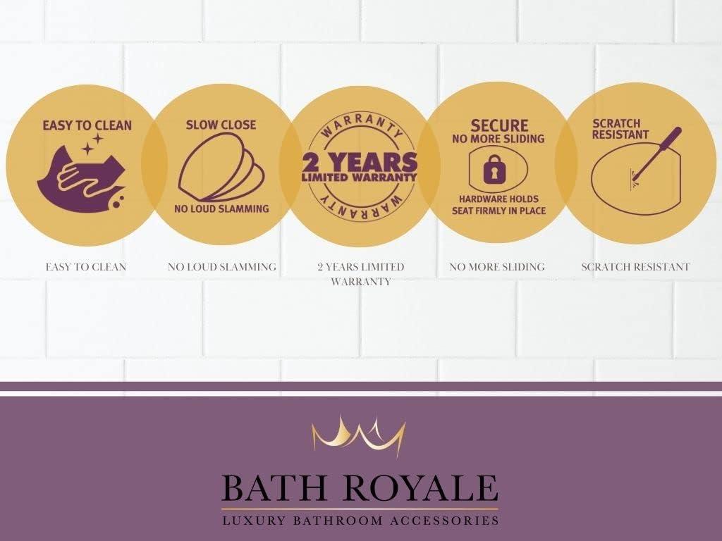 Slow Close Toilet Seat Round BR283-00 Heavy Duty & Scratch Resistant, Fits All Toilet Brands, MasterSuite Series