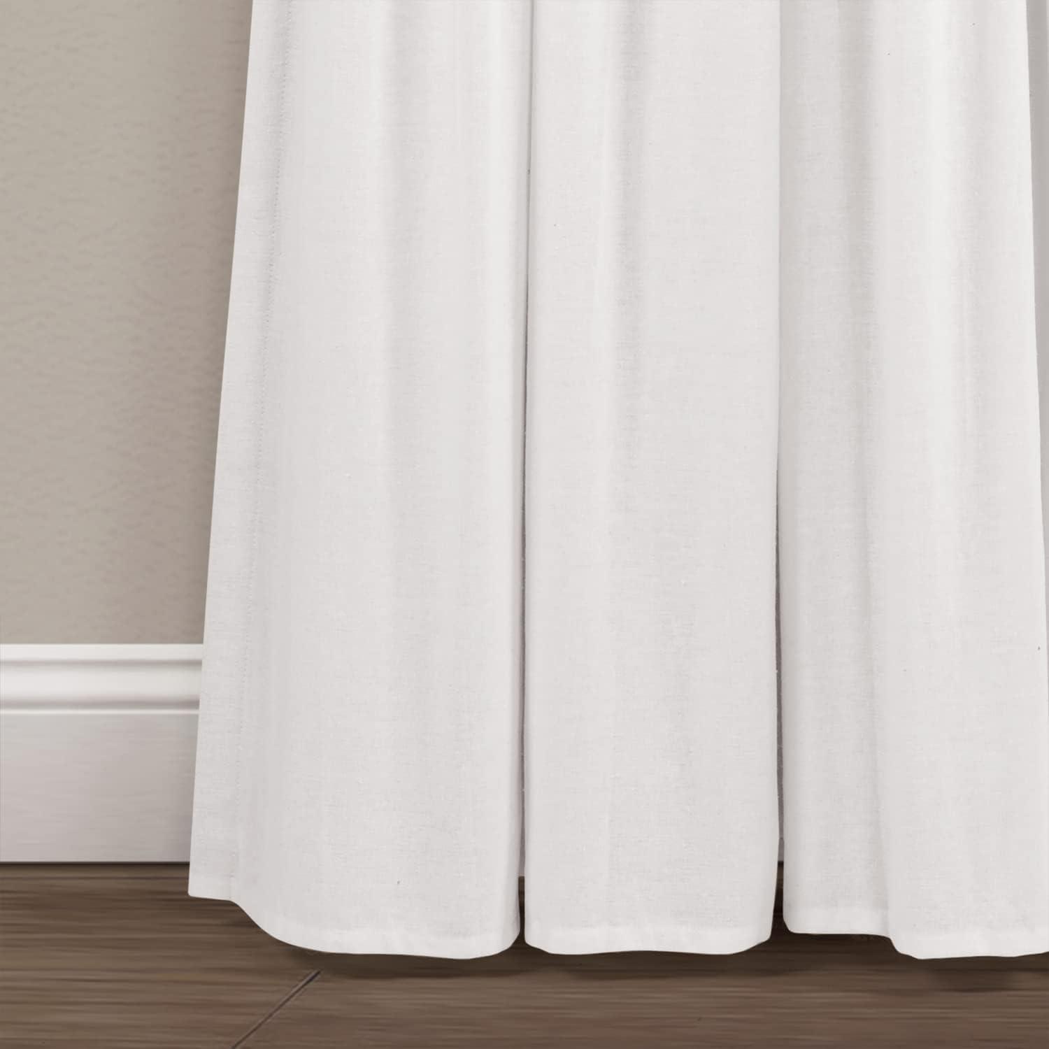 Lush Decor Linen Button Cotton Blend Blackout Thermal Rod Pocket Single Curtain Panel