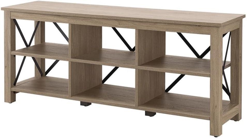 Evelyn&Zoe Sawyer Rectangular TV Stand for TV's up to 75", Gray Oak