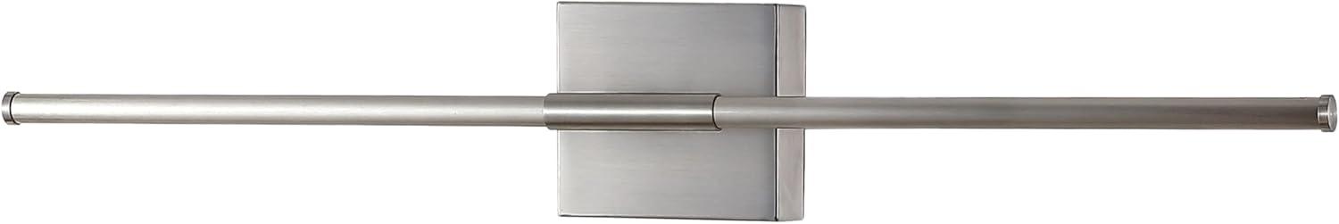 JONATHAN Y Makena 28" Modern Minimalist Dimmable Integrated LED Metal Wall Sconce, Nickel